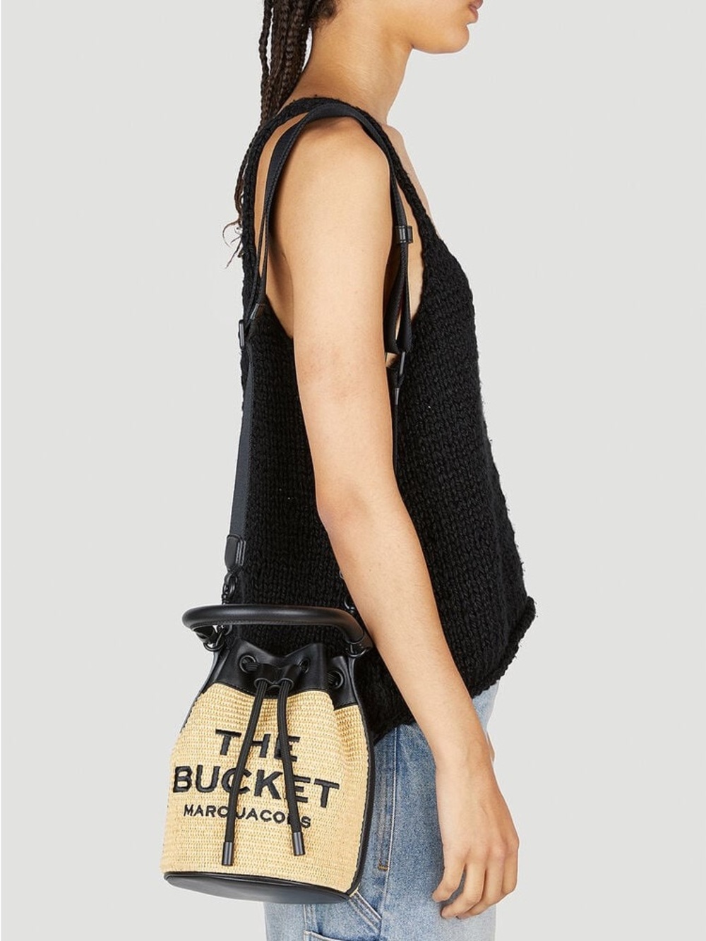 Marc Jacobs The Woven Bucket Bag in Black & Natural